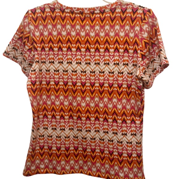 Rafaella Womens Gold Sparkle Multicolored Short Sleeve Top Size SP - Picture 7 of 7